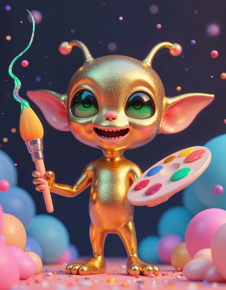Foto grátis um mundo alienígena 3d alegre
