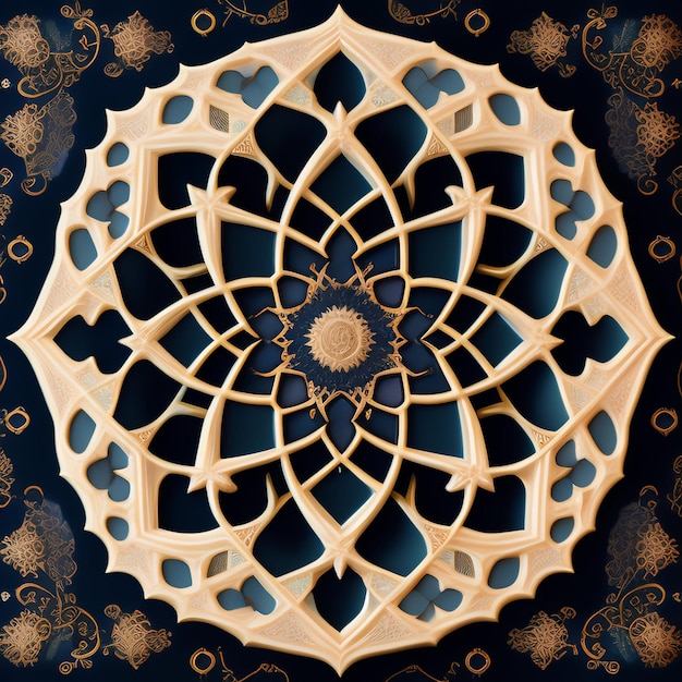 Um padrão decorativo com a palavra árabe