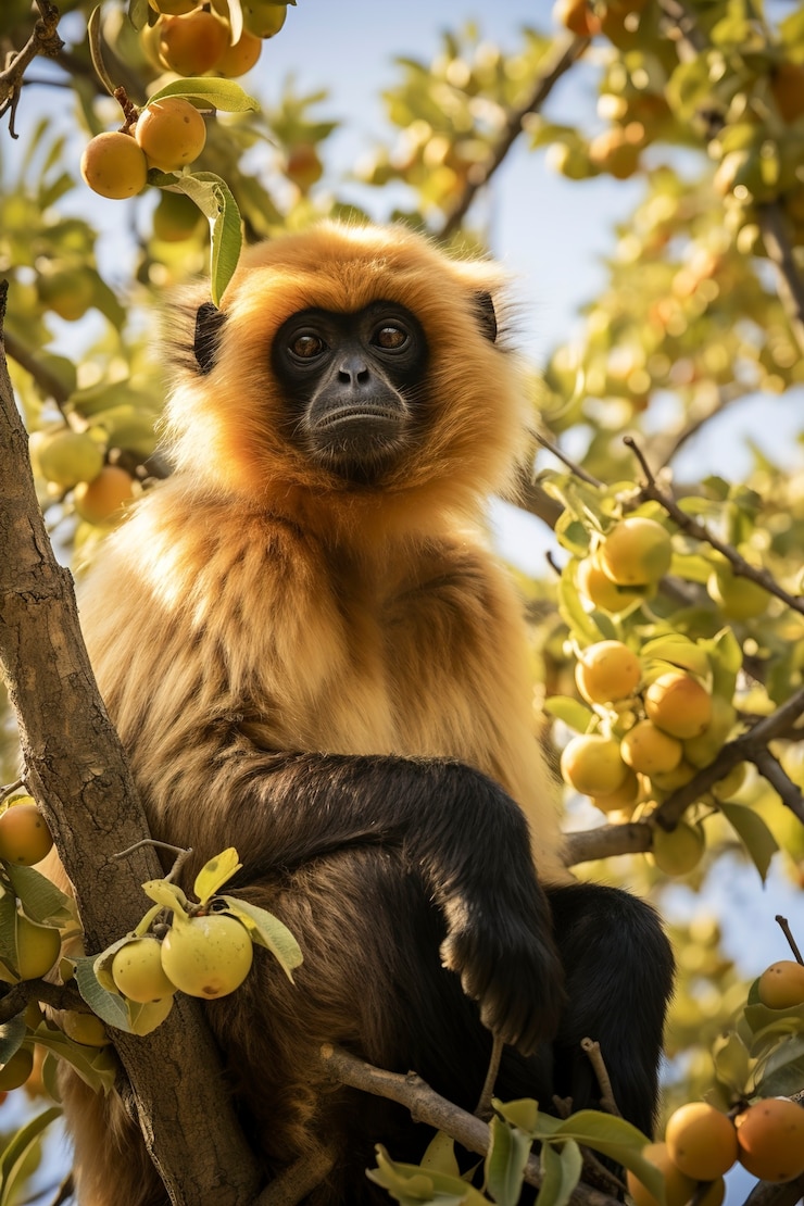 Foto grátis um plano de perto do gibão na natureza