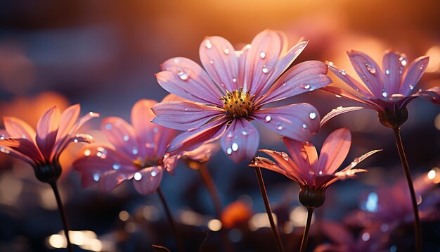 Um prado vibrante de flores coloridas sob o sol de verão gerado pela inteligência artificial