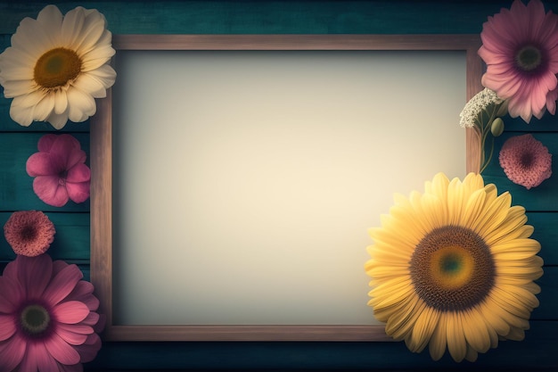 Foto grátis um quadro com flores e um girassol