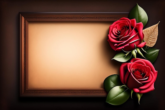 Um quadro com rosas nele