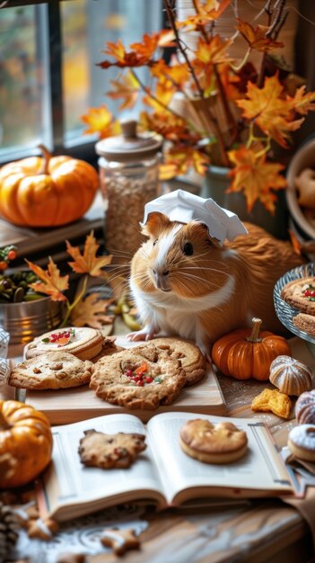 Um rato bonito com um traje de Halloween.