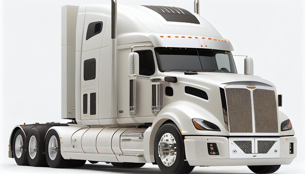 Um semi caminhão transportando carga em uma IA geradora de rodovia