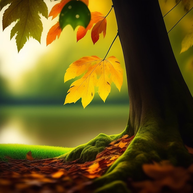 Foto grátis uma árvore com folhas e o sol brilhando sobre ela