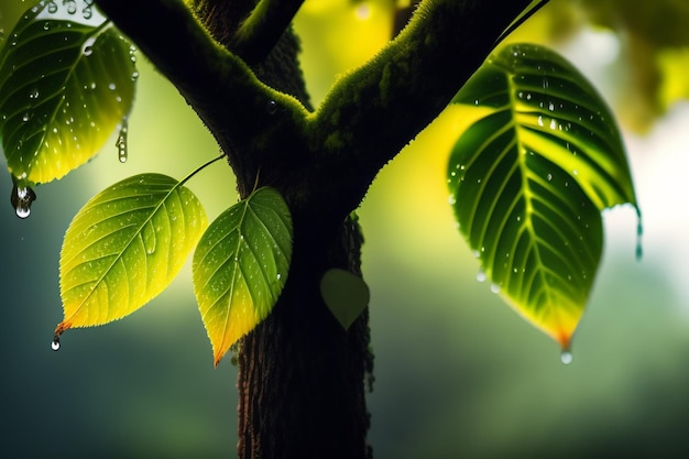 Foto grátis uma árvore com folhas verdes e a palavra amor nela