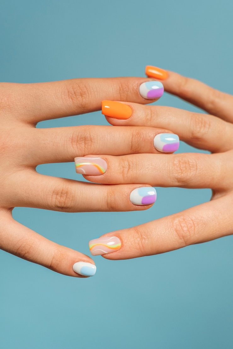 Foto grátis uma bela apresentação de arte de unhas.
