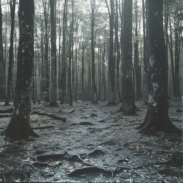 Uma bela cena da floresta japonesa.