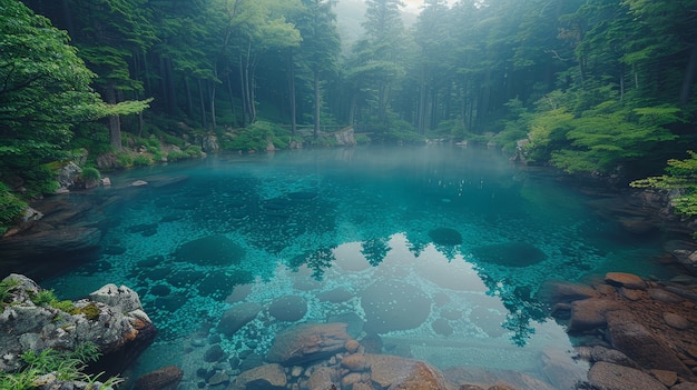 Foto grátis uma bela cena da floresta japonesa.