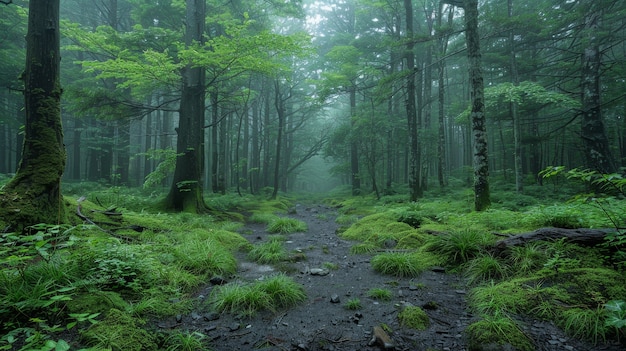 Foto grátis uma bela cena da floresta japonesa.