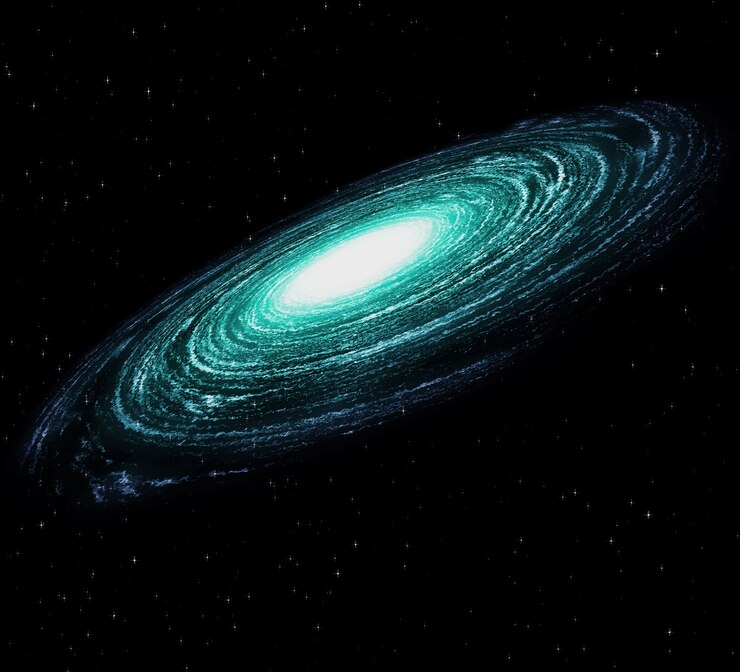 Foto grátis uma bela galáxia colorida no escuro espaço estrelado