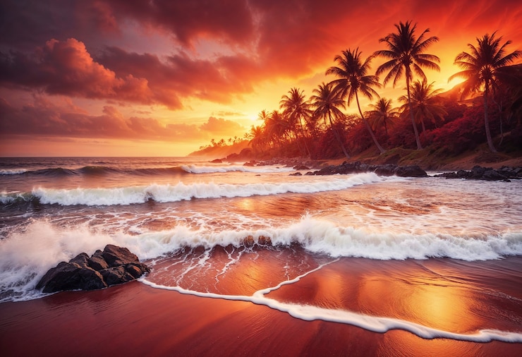 Foto grátis uma bela palmeira de cores vivas