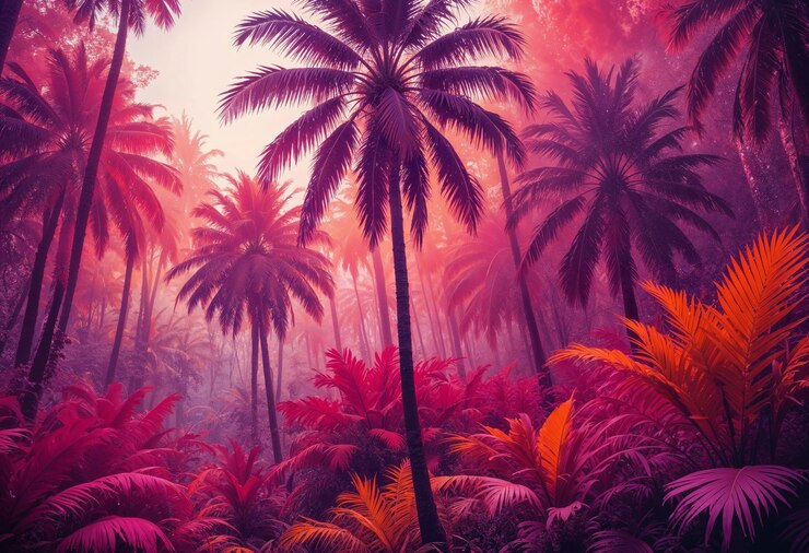 Foto grátis uma bela palmeira de cores vivas