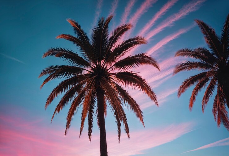 Foto grátis uma bela palmeira de cores vivas