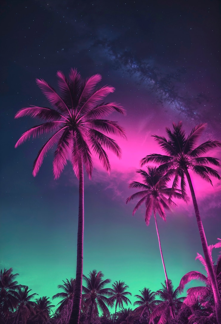 Foto grátis uma bela palmeira de cores vivas