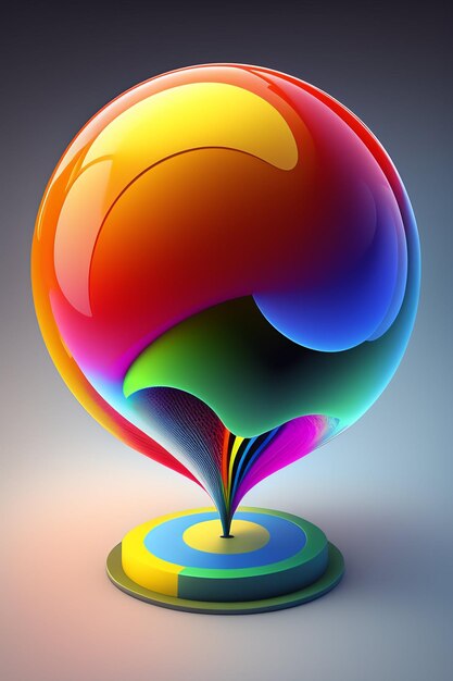 Uma bola colorida com um padrão de arco-íris