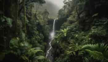 Foto grátis uma cachoeira na floresta tropical com uma floresta verde ao fundo