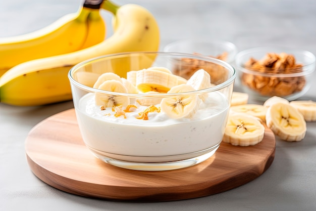 Foto grátis uma deliciosa sobremesa de banana.