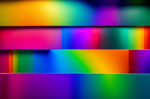 Uma exibição colorida de cores diferentes é exibida.