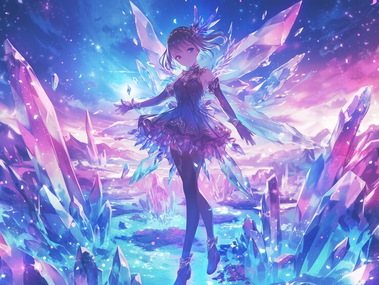 Foto grátis uma fada de anime bonita.