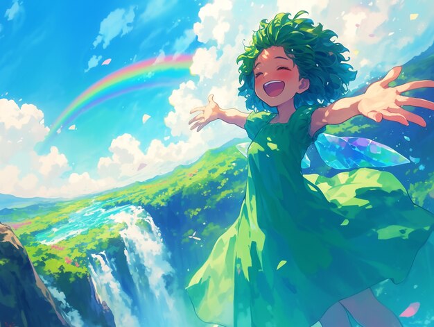 Uma fada de anime bonita.