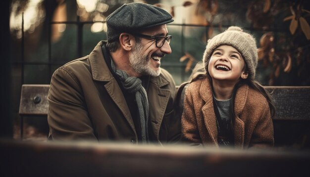 Foto grátis uma família de três pessoas curtindo o inverno juntos ao ar livre gerado por ia