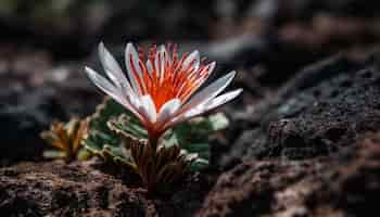 Foto grátis uma flor que está no chão com a palavra 