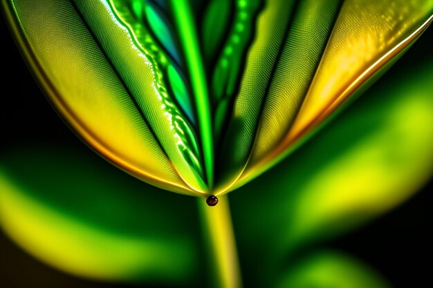 Foto grátis uma folha verde com uma gota de água