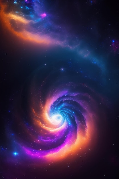 Foto grátis uma galáxia com um redemoinho roxo e azul