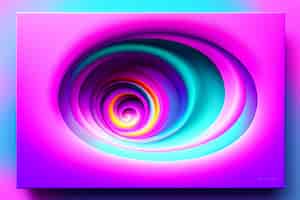 Foto grátis uma imagem gerada por computador de uma espiral com um fundo azul e rosa.