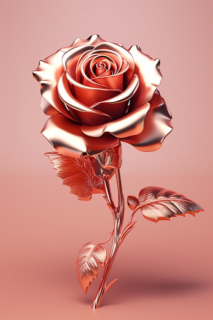 Uma linda flor de rosa 3D