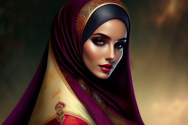 Uma mulher com um hijab na cabeça