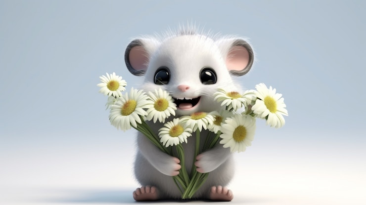 Foto grátis uma opossum bonita no estúdio.