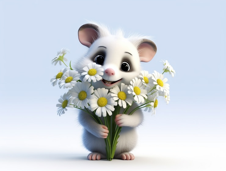 Foto grátis uma opossum bonita no estúdio.