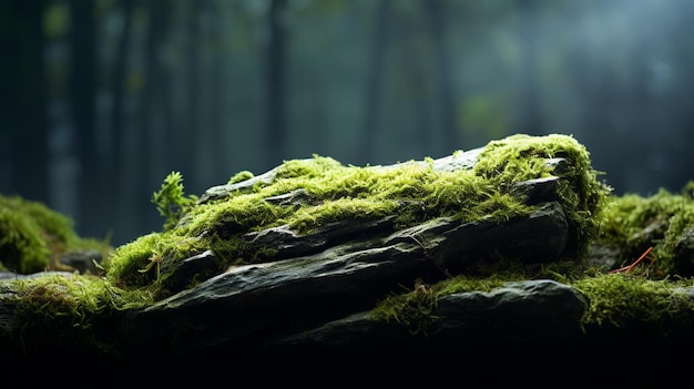 Foto grátis uma pedra com musgo verde