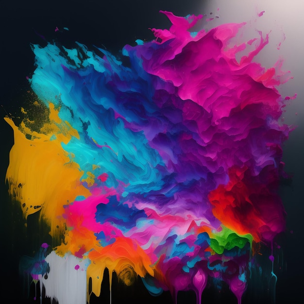 Foto grátis uma pintura colorida com a palavra arco-íris
