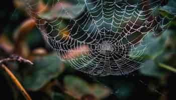 Foto grátis uma teia de aranha com gotas de água