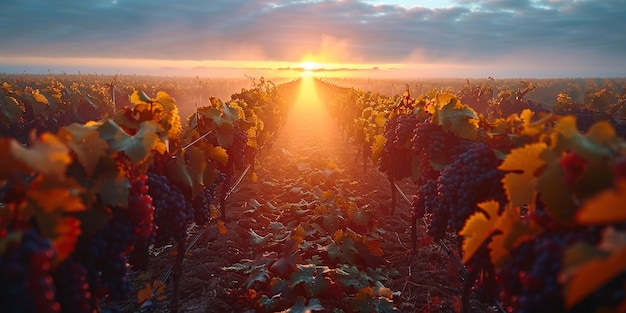 Foto grátis uma vista deslumbrante da vinha com videiras e natureza