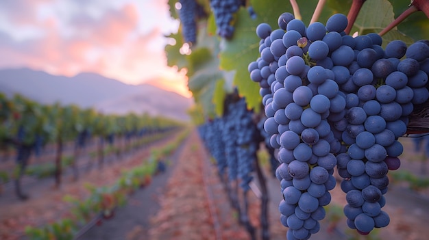 Foto grátis uma vista deslumbrante da vinha com videiras e natureza