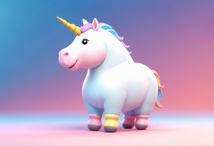 Foto grátis unicórnio bonito em 3d