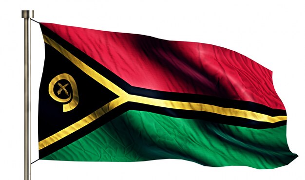 Vanuatu National Flag Isolated 3D Fundo Branco