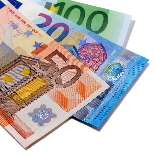 Várias notas de moeda em euros