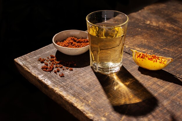 Variedade com deliciosa bebida mezcal