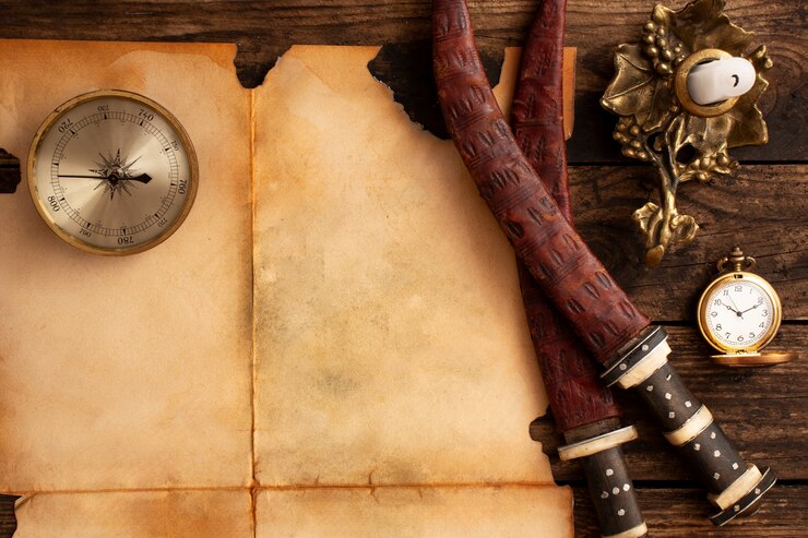 Foto grátis variedade de artefatos piratas e recompensas