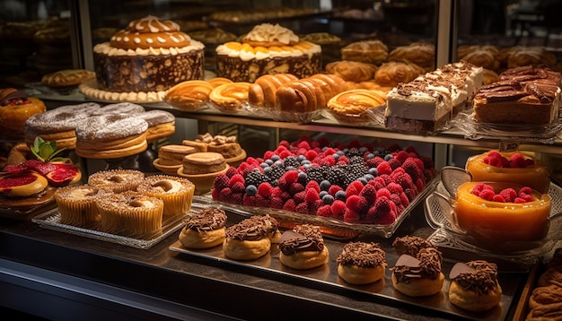 Foto grátis variedade de assados, uma doce indulgência gerada pela ia