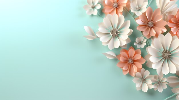 Variedade de flores 3d abstratas