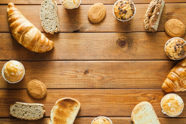 Foto grátis variedade de pão e padaria