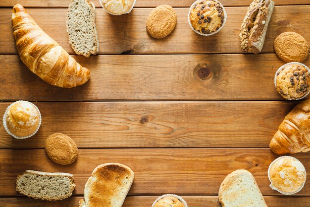 Variedade de pão e padaria