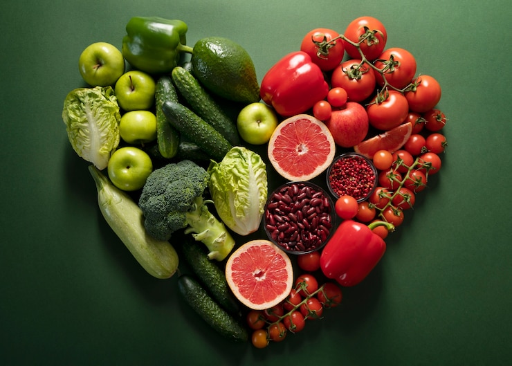 Foto grátis variedade de pirâmide alimentar real ainda vida