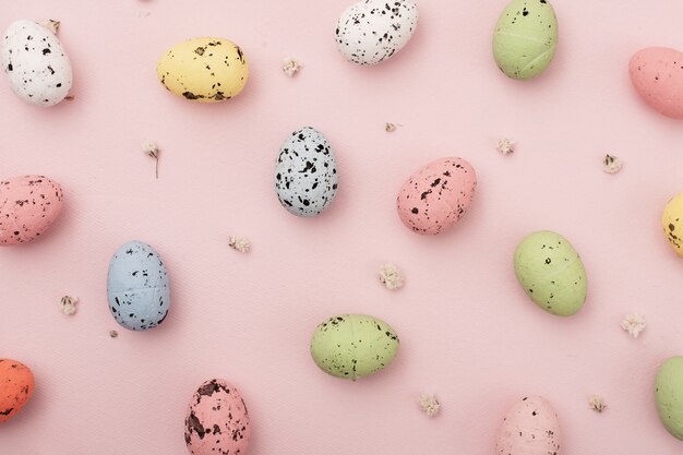 Foto grátis variedade de vista superior de ovos coloridos